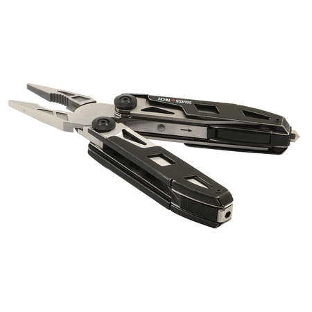 PRIME-LINE SWISS+TECH 23-in-1 Multi-Pliers, Stainless Steel, Black Stone-Washed Single Pack ST021003